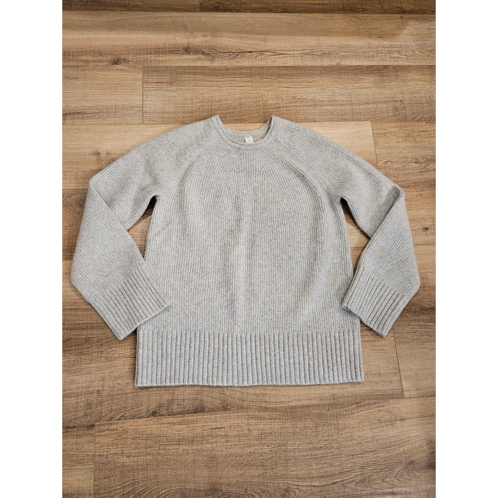 Lululemon Alpaca Blend Crewneck Sweater Womens M Heathered Misty Grey Raglan